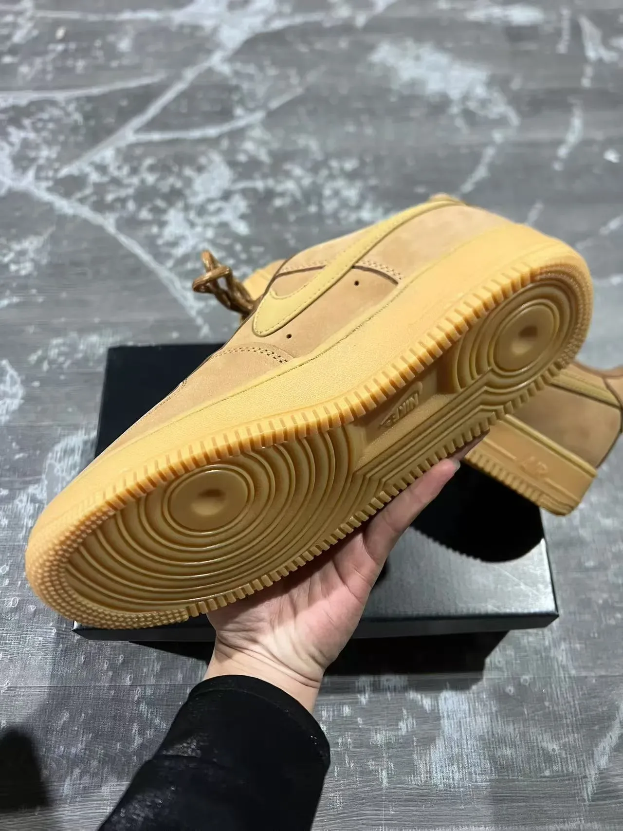 Nike Air Force 1 Monochromatic Tan Suede Lifestyle Sneakers 6