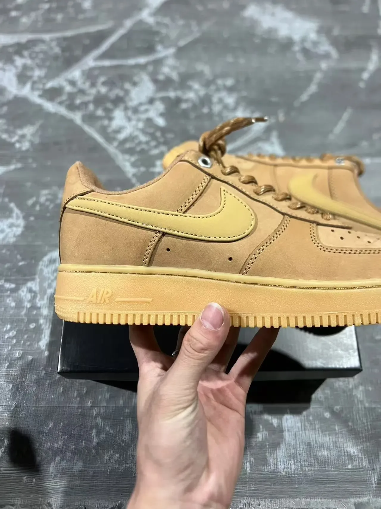 Nike Air Force 1 Monochromatic Tan Suede Lifestyle Sneakers 7