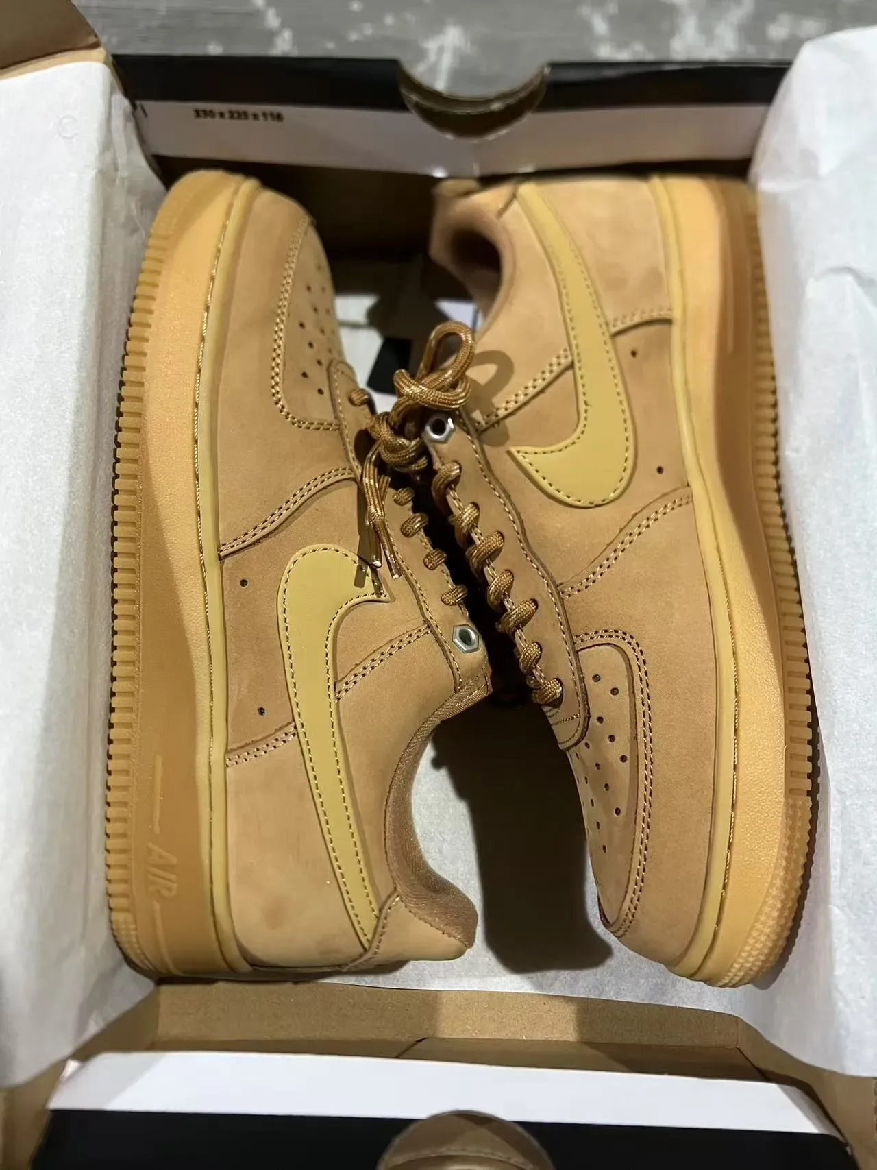 Nike Air Force 1 Monochromatic Tan Suede Lifestyle Sneakers 9