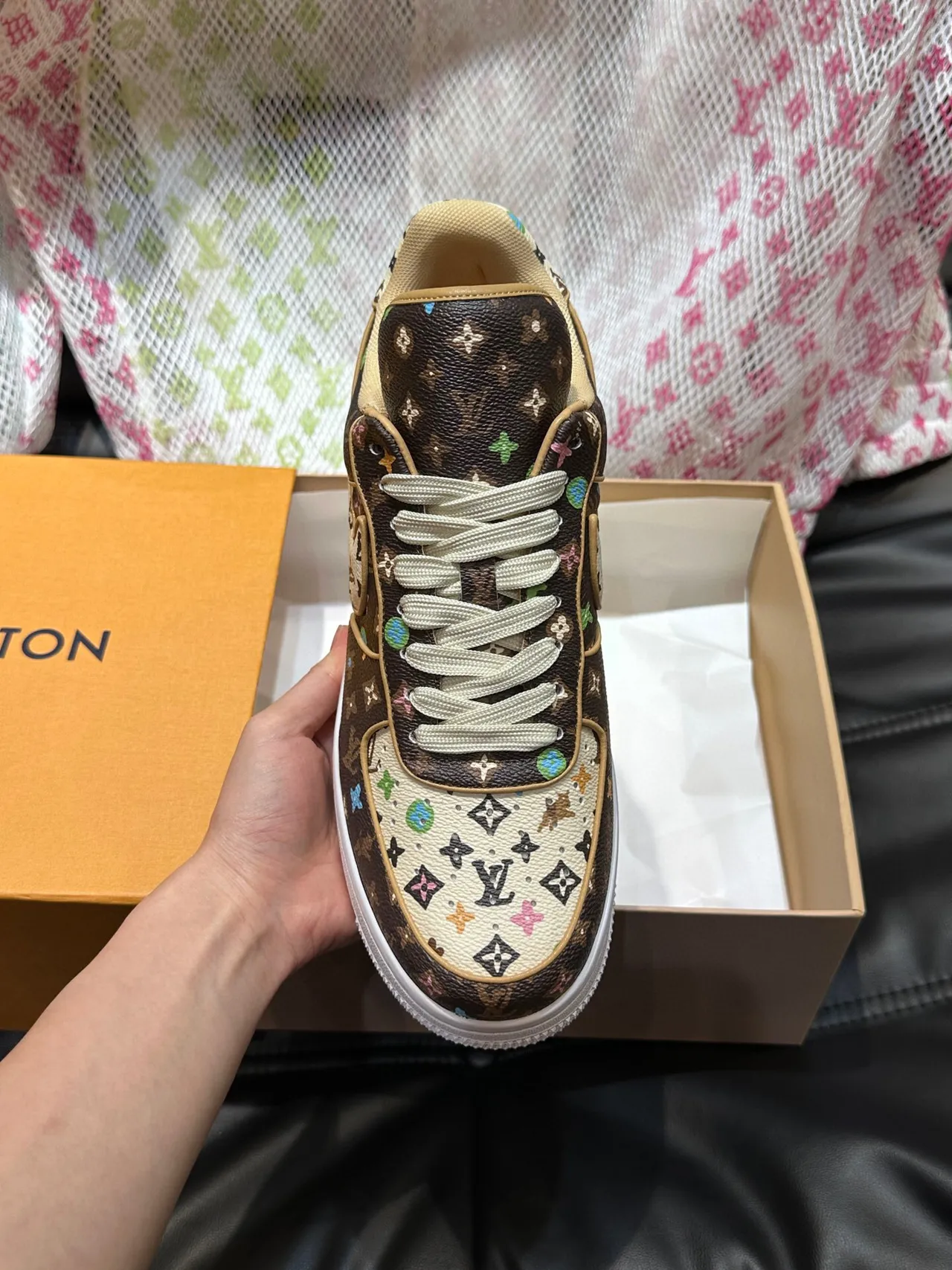 Nike Air Force 1 Monogram Print Multicolor Lifestyle Sneakers 6