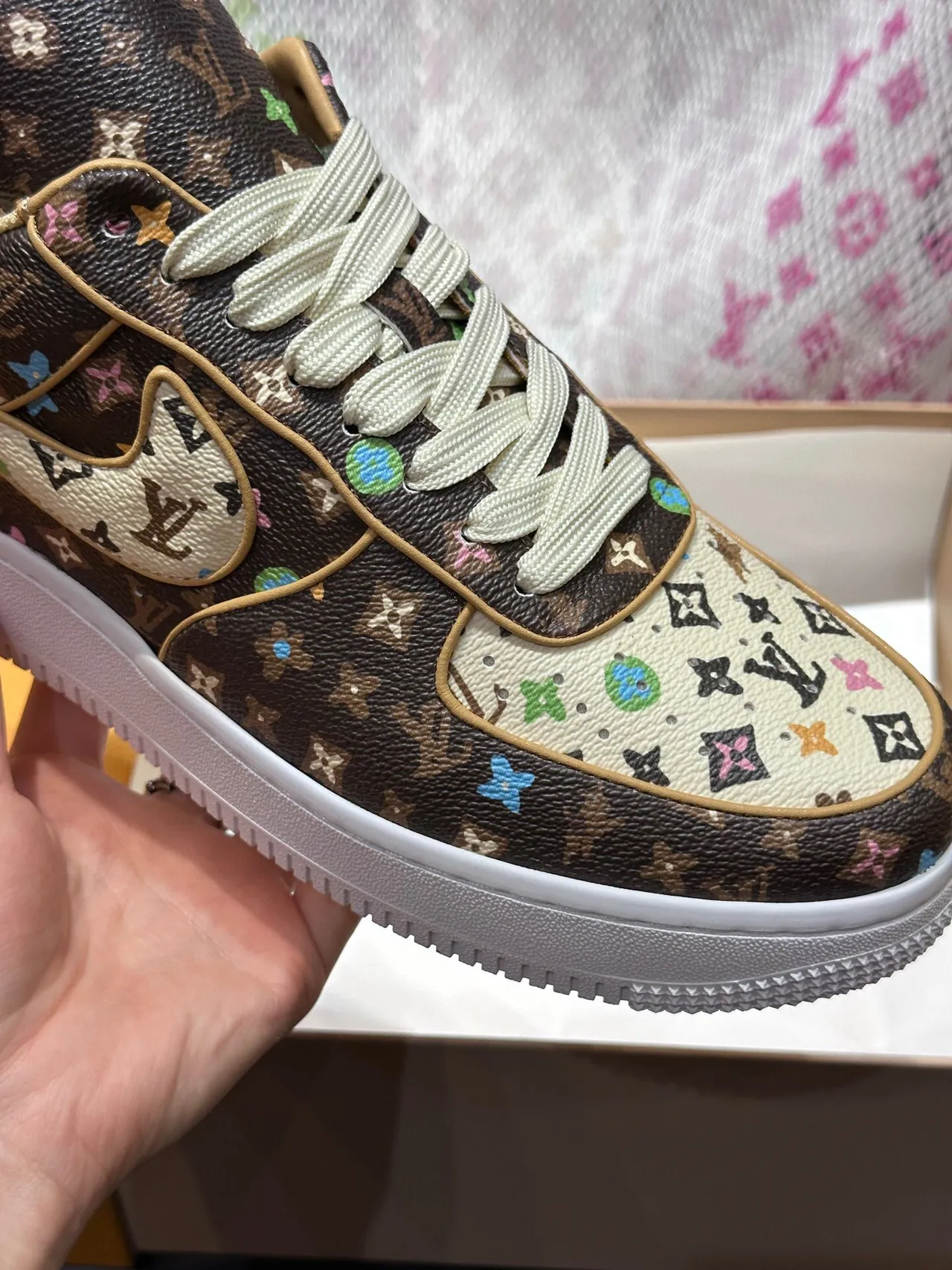 Nike Air Force 1 Monogram Print Multicolor Lifestyle Sneakers 8