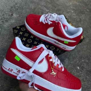 Nike Air Force 1 Red White Neon Green Lifestyle Sneakers