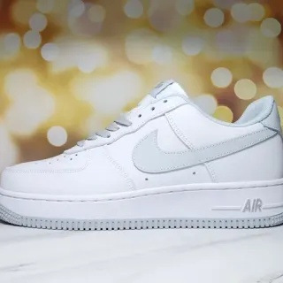 Nike Air Force 1 White and Light Gray Lifestyle Sneakers