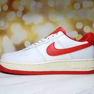 Nike Air Force 1 White and Red Lifestyle Sneakers