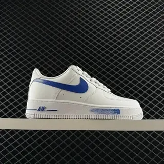Nike Air Force 1 सफेद और रॉयल ब्लू लाइफस्टाइल स्नीकर