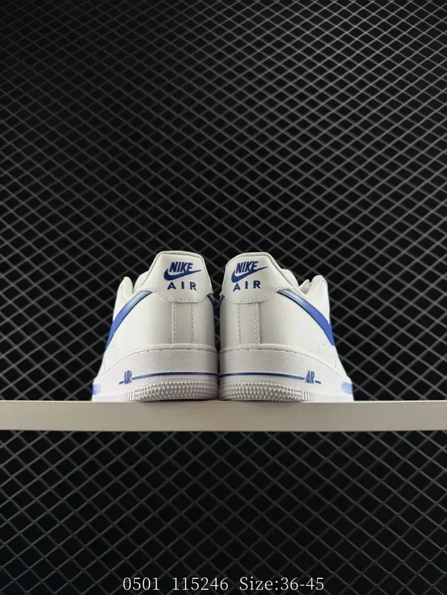 Nike Air Force 1 White and Royal Blue Lifestyle Sneakers 2