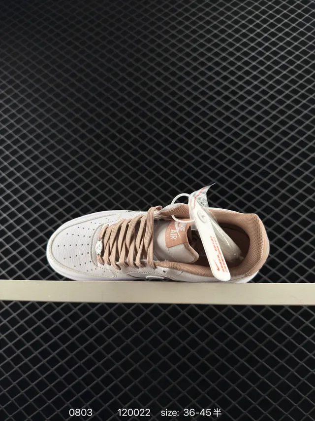 Nike Air Force 1 White and Tan Lifestyle Sneakers 4