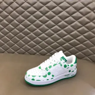 Nike Air Force 1 White Green Polka-Dot Lifestyle Sneakers