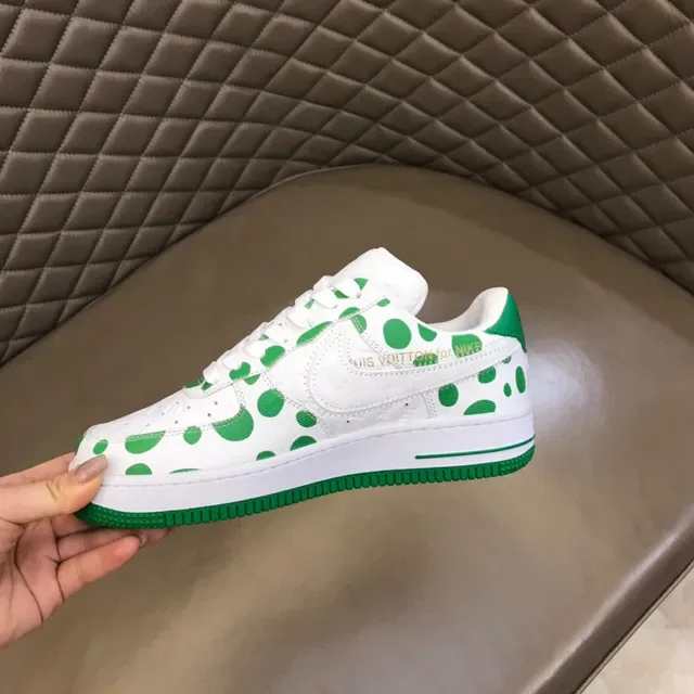 Nike Air Force 1 White Green Polka-Dot Lifestyle Sneakers 3