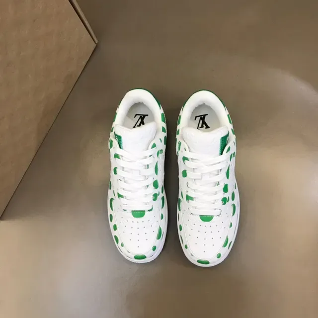 Nike Air Force 1 White Green Polka-Dot Lifestyle Sneakers 9