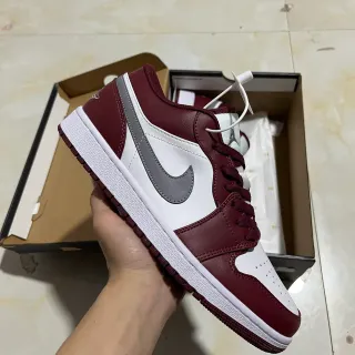 Nike Air Jordan 1 Burgundy and White Lifestyle Sneakers