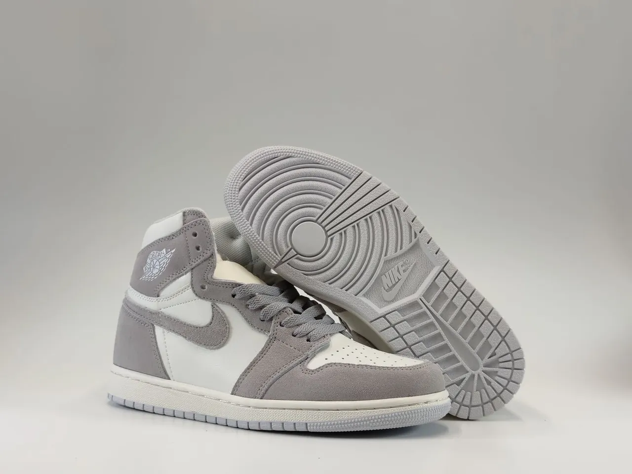 Nike Air Jordan 1 Gray Suede High-Top Basketball Shoes 7