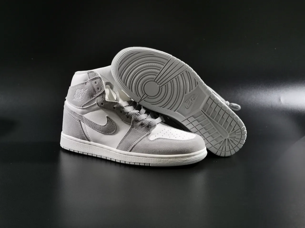 Nike Air Jordan 1 Gray Suede High-Top Basketball Shoes 8