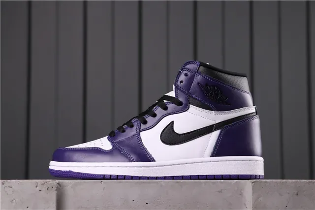 Nike Air Jordan 1 High Tênis de Basquete Roxo e Branco 5