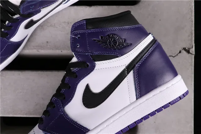Nike Air Jordan 1 High Tênis de Basquete Roxo e Branco 8