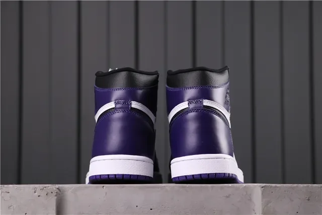 Nike Air Jordan 1 High Tênis de Basquete Roxo e Branco 9
