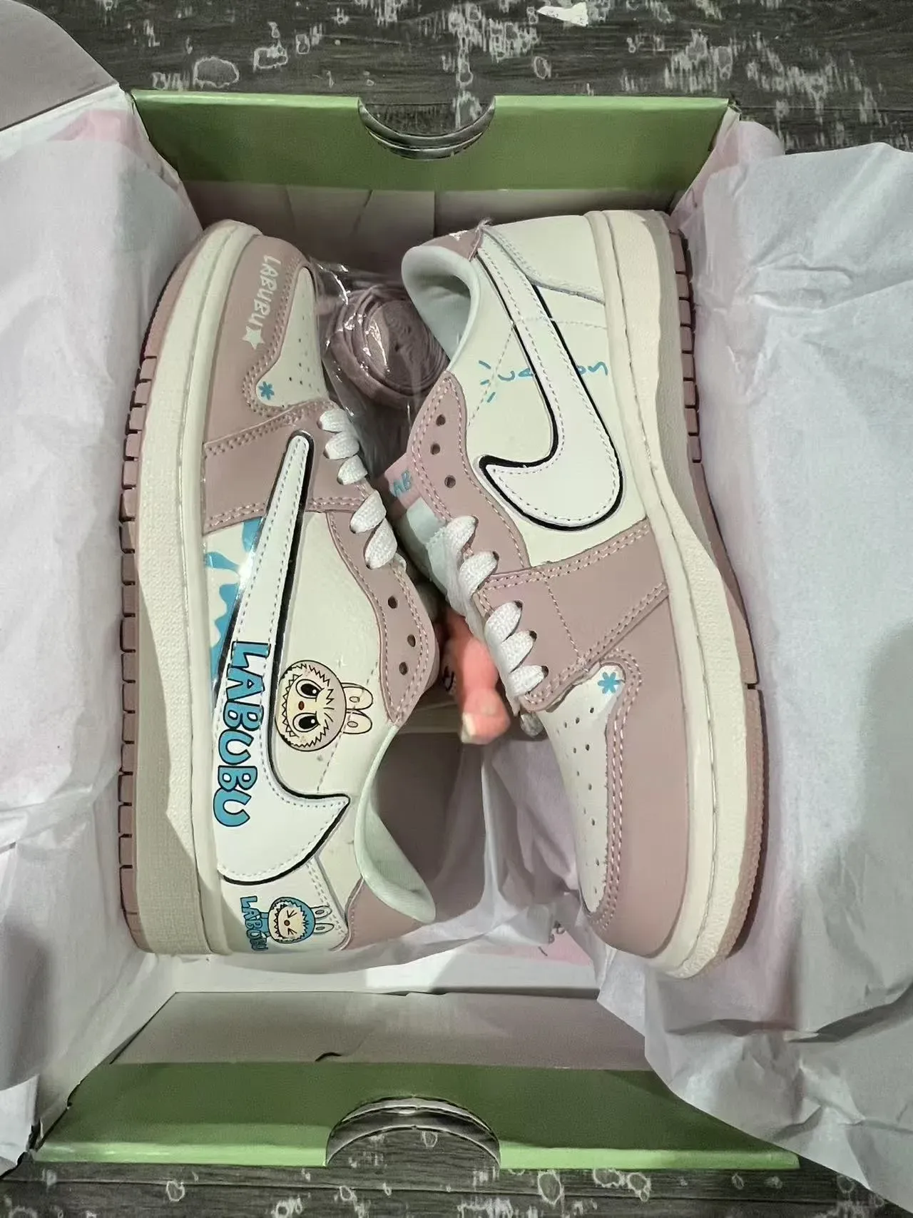 Nike Air Jordan 1 LABUBU Custom Pastel Lifestyle Sneakers 9