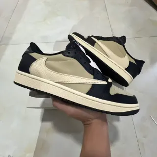 Nike Air Jordan 1 Low Black Beige Lifestyle Sneakers