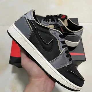 Nike Air Jordan 1 Low Black Gray White Lifestyle Sneakers