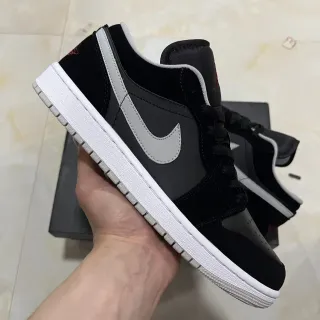 Nike Air Jordan 1 Low Black Gray White Lifestyle Sneakers