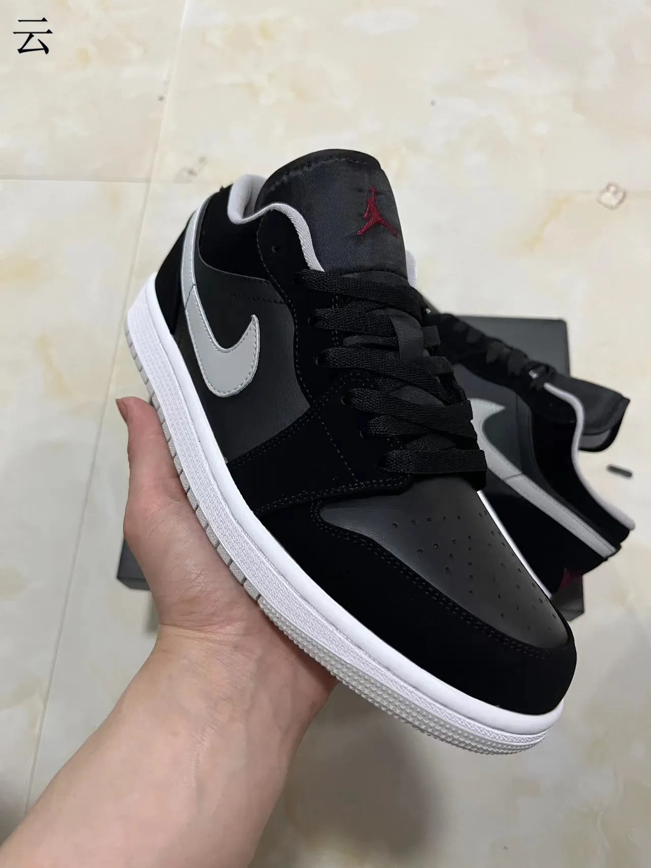 Nike Air Jordan 1 Low Black Gray White Lifestyle Sneakers 2