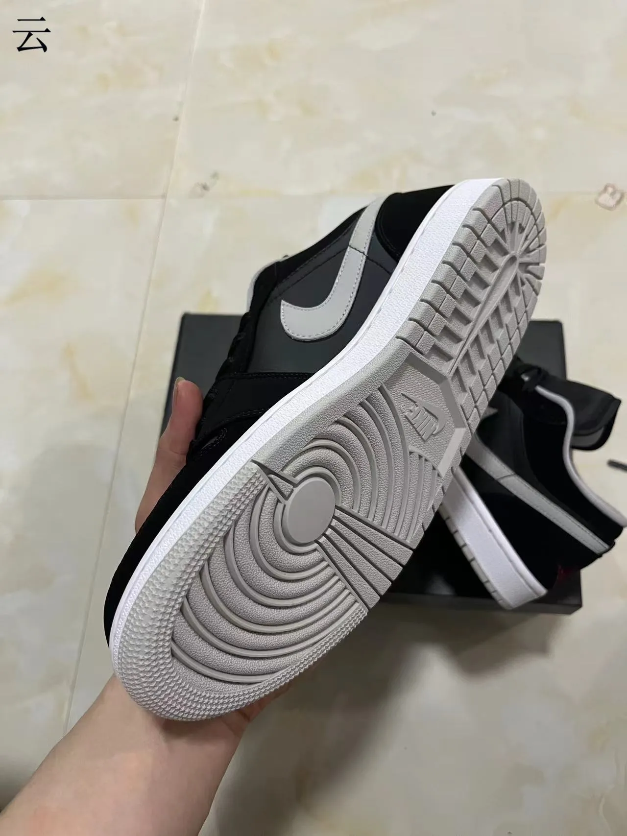 Nike Air Jordan 1 Low Black Gray White Lifestyle Sneakers 6