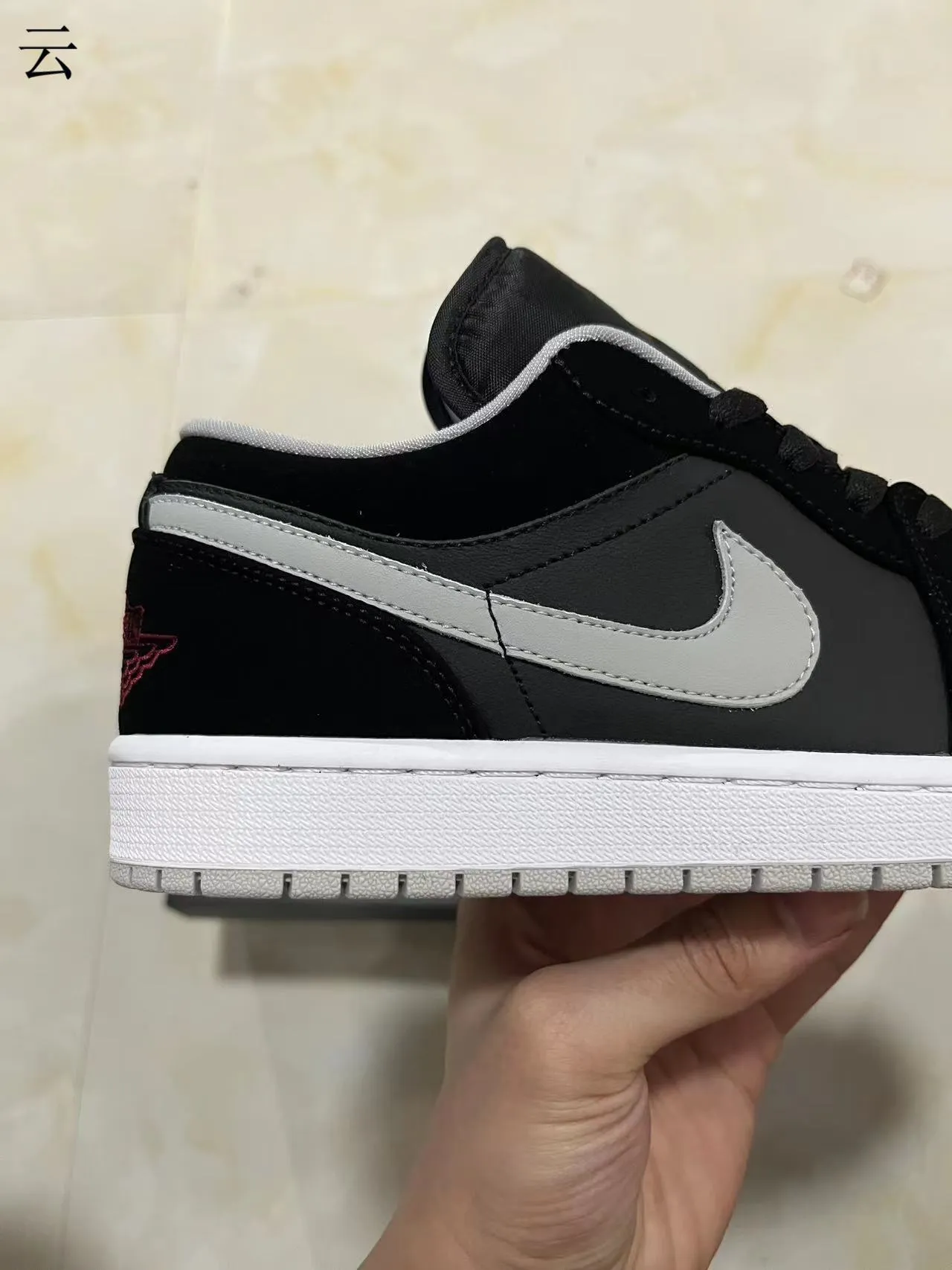 Nike Air Jordan 1 Low Black Gray White Lifestyle Sneakers 7