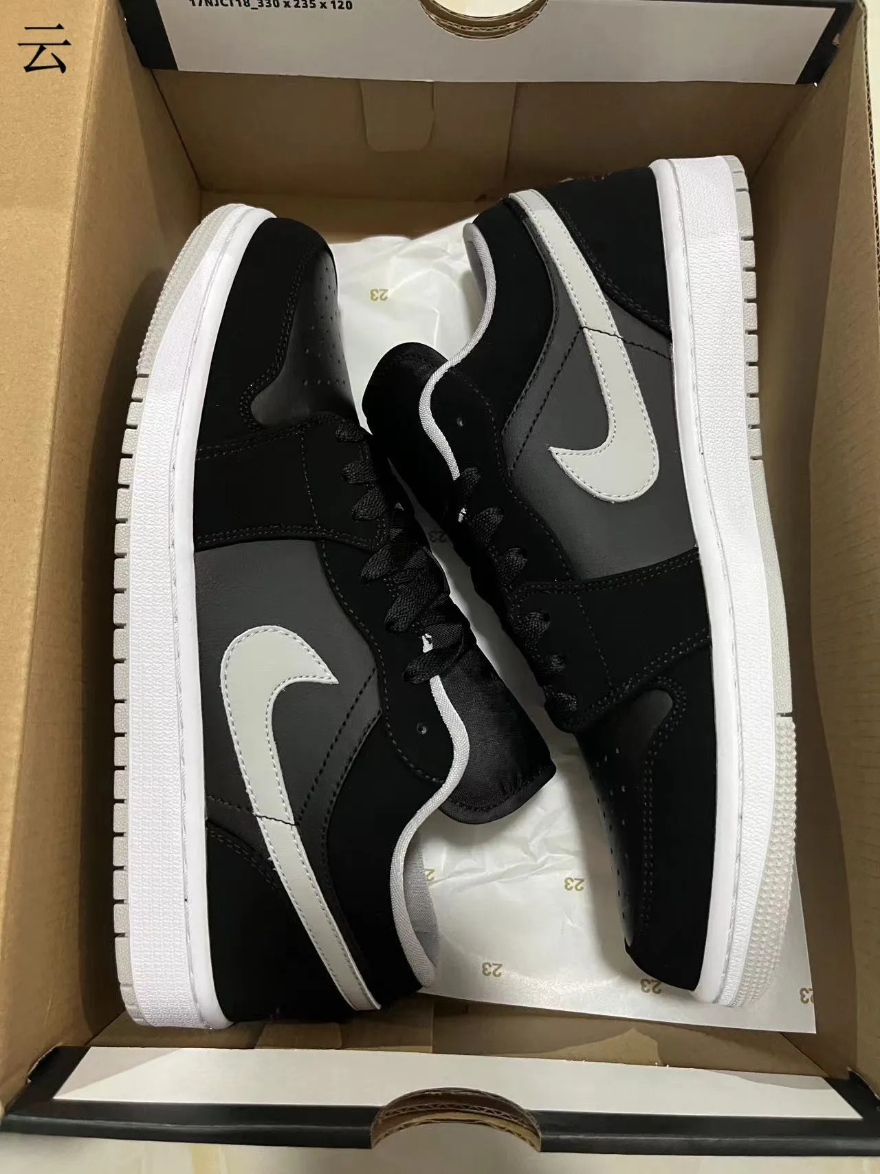 Nike Air Jordan 1 Low Black Gray White Lifestyle Sneakers 9