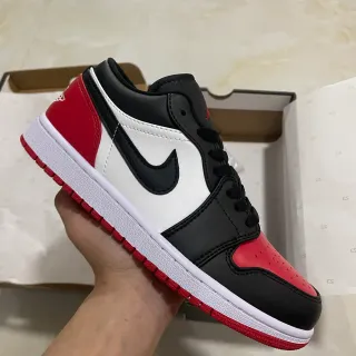 Nike Air Jordan 1 Low Black White Red Lifestyle Sneakers