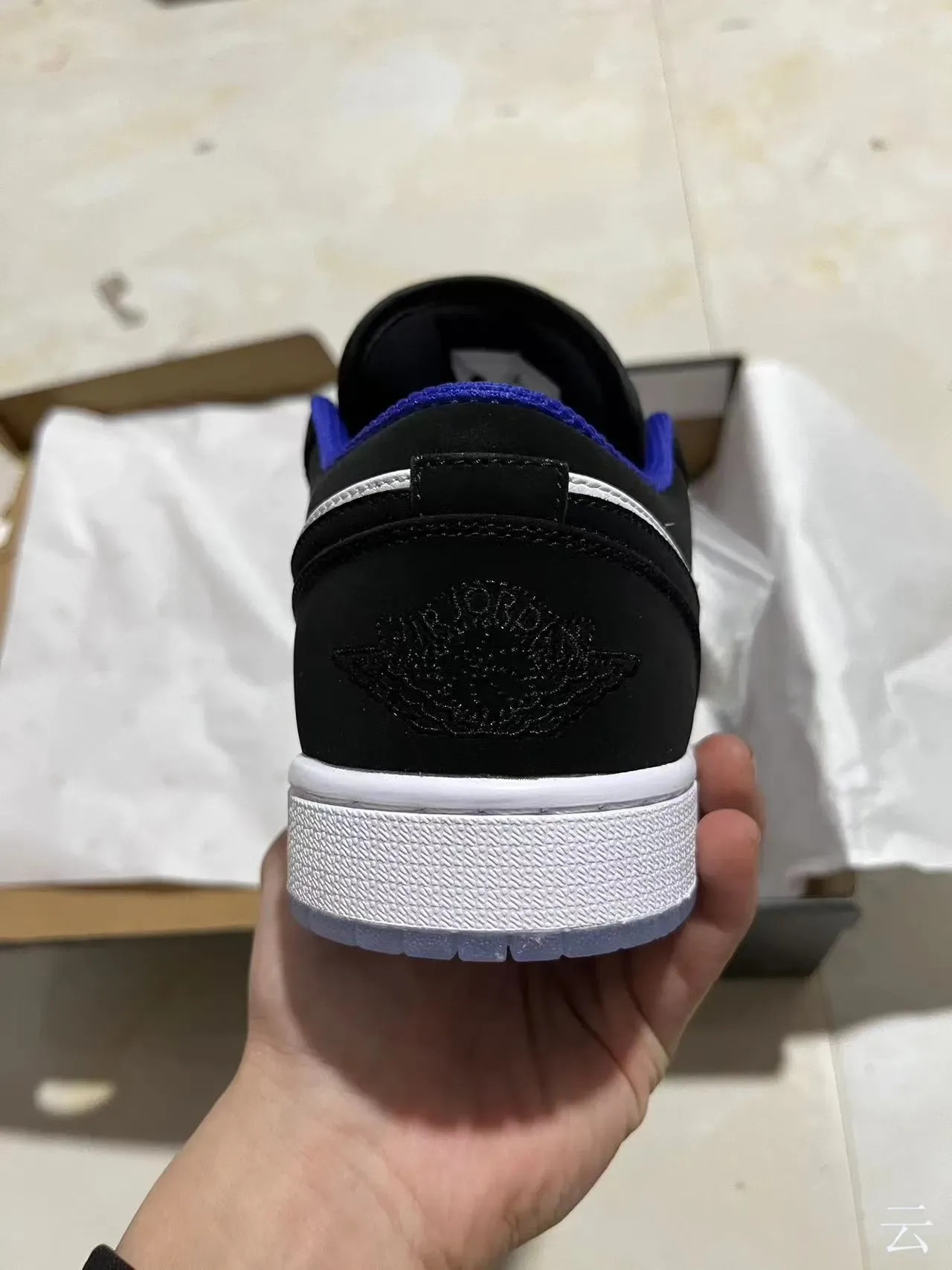 Nike Air Jordan 1 Low Black White Royal Blue Lifestyle Sneakers 6