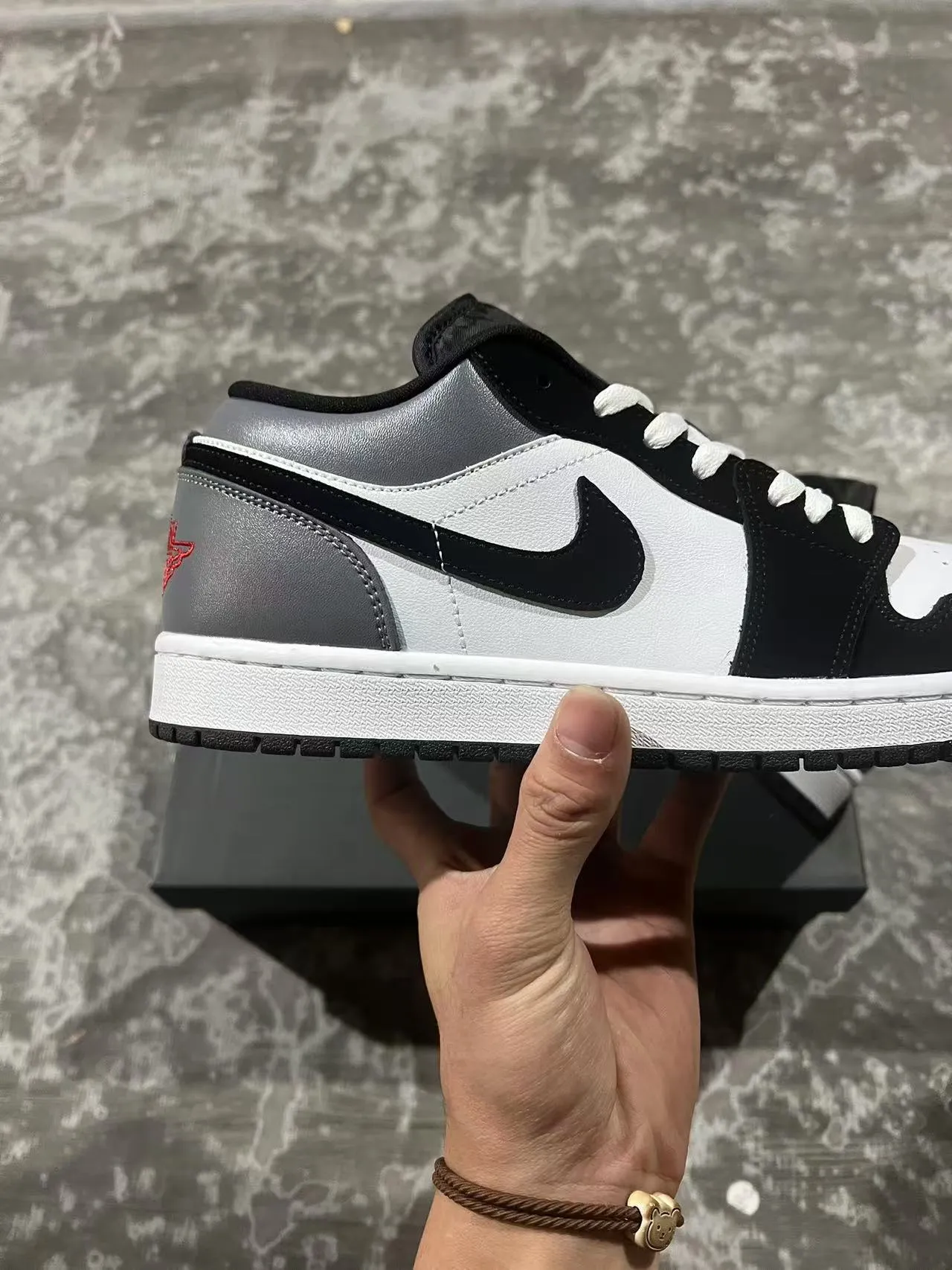 Nike Air Jordan 1 Low Metallic Silver Black White Lifestyle Sneakers 7
