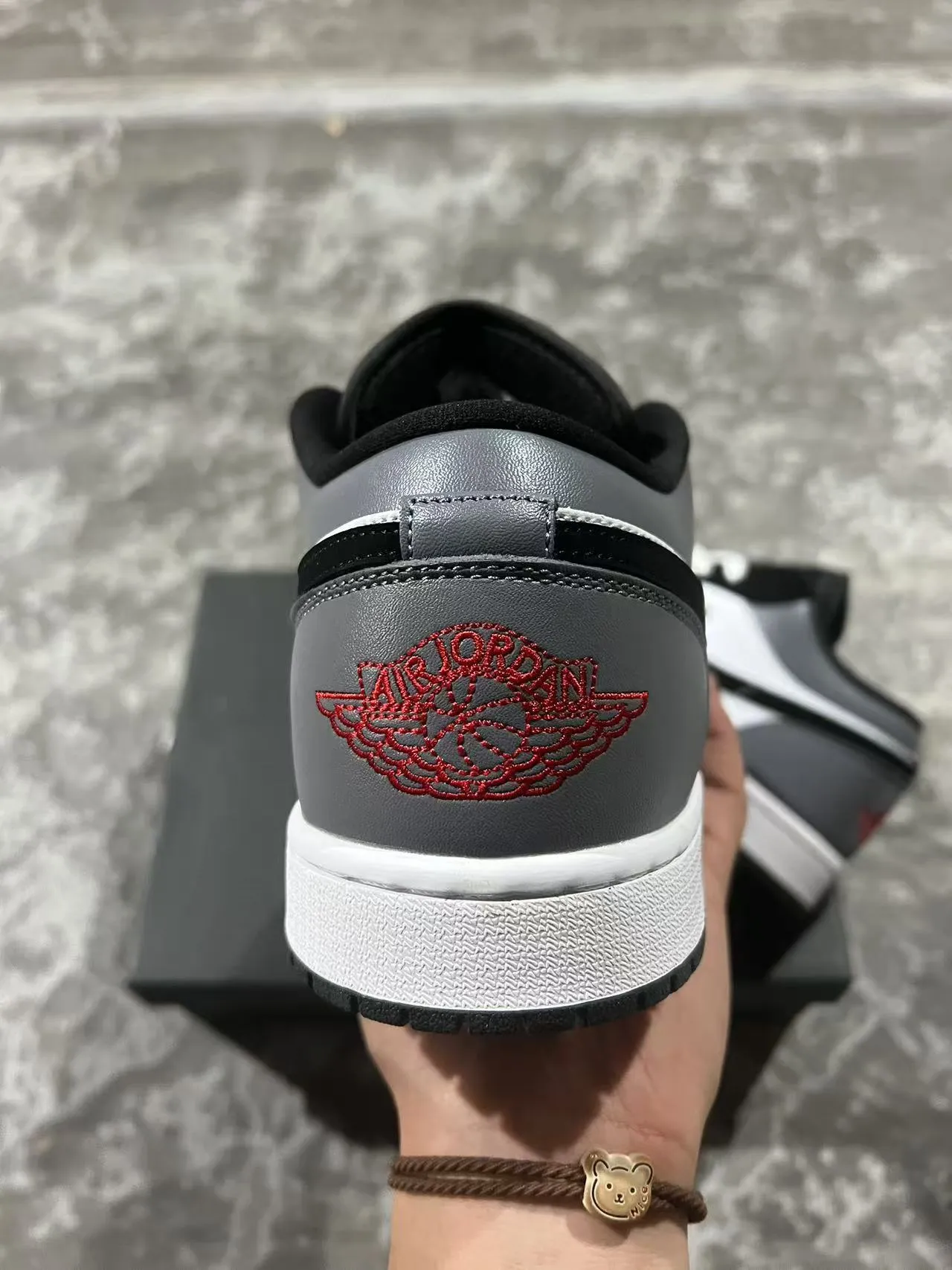Nike Air Jordan 1 Low Metallic Silver Black White Lifestyle Sneakers 8