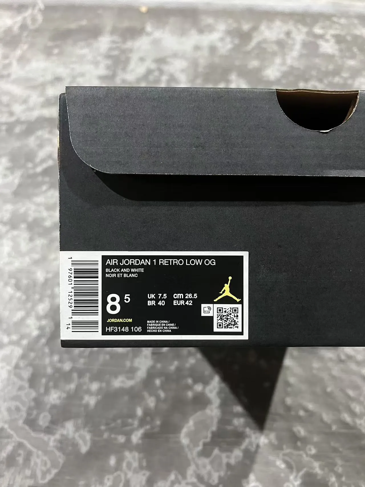 Nike Air Jordan 1 Low Metallic Silver Black White Lifestyle Sneakers 10