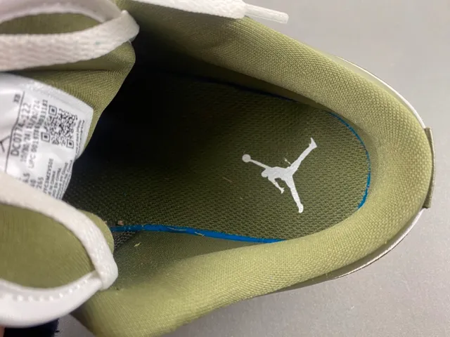 Nike Air Jordan 1 Low Olive Green and White Lifestyle Sneakers 7