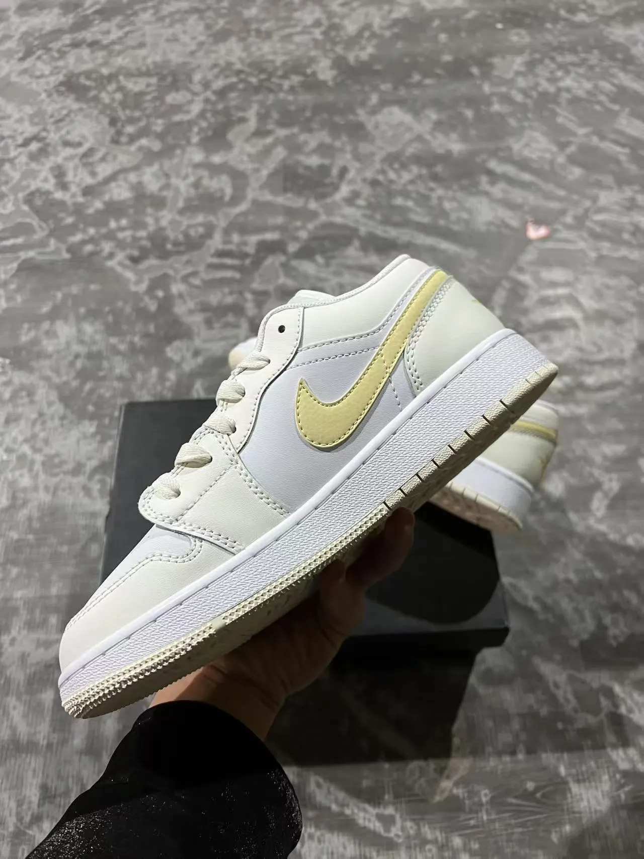 Nike Air Jordan 1 Low Pale Yellow Lifestyle Sneakers 5