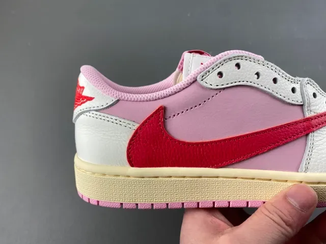 Nike Air Jordan 1 Low Pink Red Lifestyle Sneakers 3