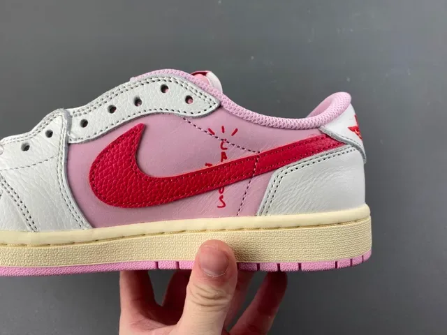 Nike Air Jordan 1 Low Pink Red Lifestyle Sneakers 4