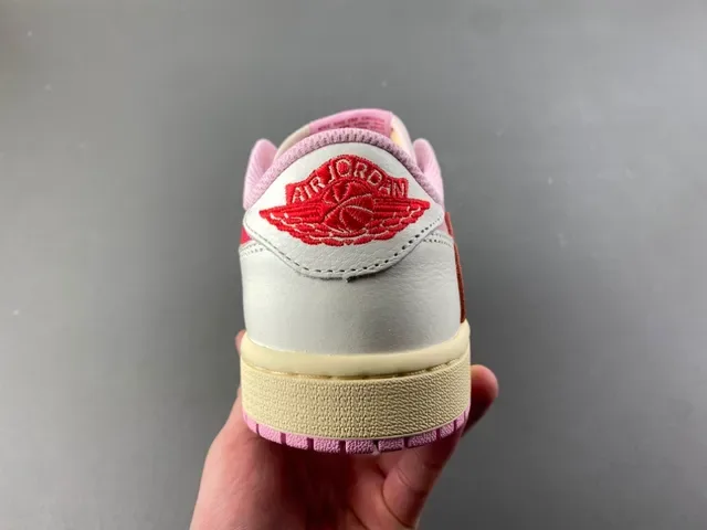 Nike Air Jordan 1 Low Pink Red Lifestyle Sneakers 5