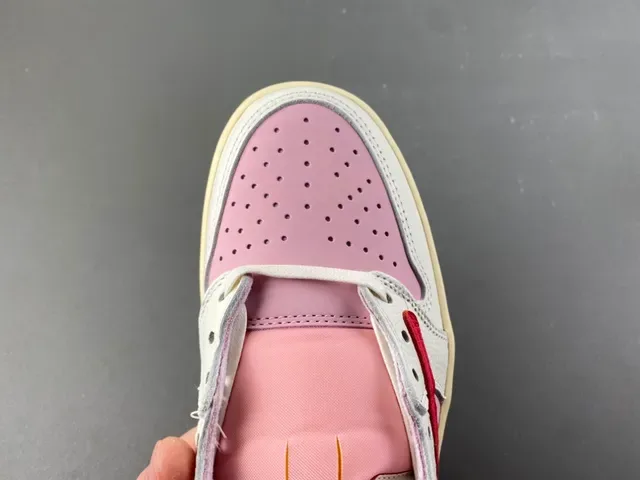 Nike Air Jordan 1 Low Pink Red Lifestyle Sneakers 9
