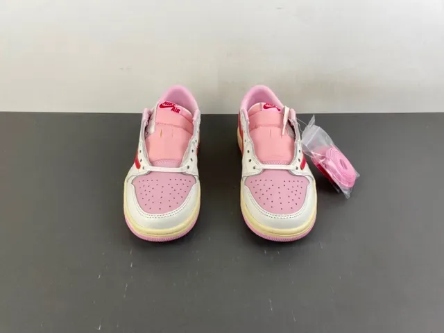 Nike Air Jordan 1 Low Pink Red Lifestyle Sneakers 11