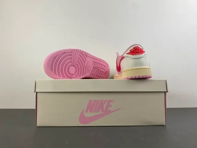 Nike Air Jordan 1 Low Pink Red Lifestyle Sneakers 16