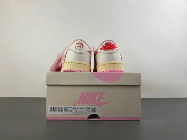 Nike Air Jordan 1 Low Pink Red Lifestyle Sneakers 17