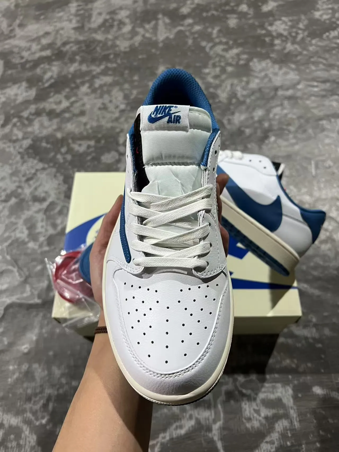 Nike Air Jordan 1 Low White Royal Blue Lifestyle Sneakers 3