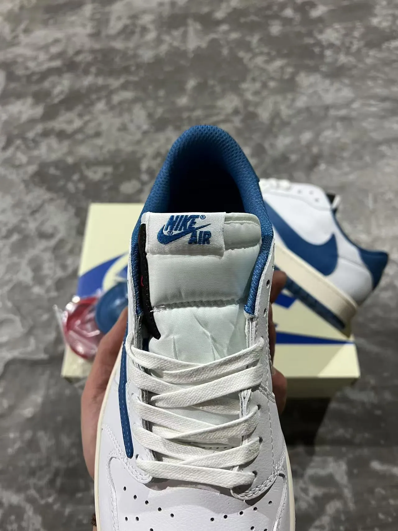 Nike Air Jordan 1 Low White Royal Blue Lifestyle Sneakers 4