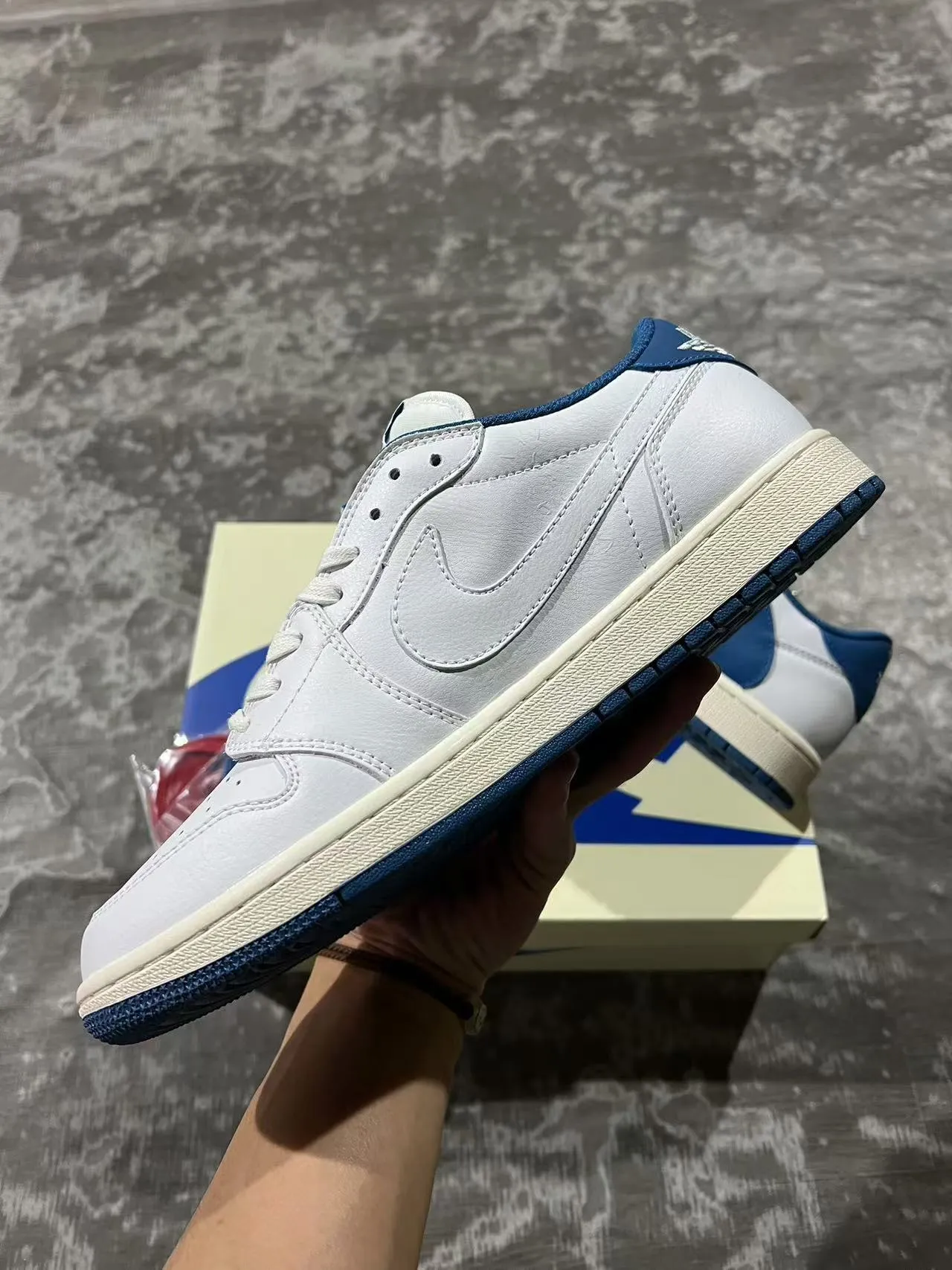 Nike Air Jordan 1 Low White Royal Blue Lifestyle Sneakers 5