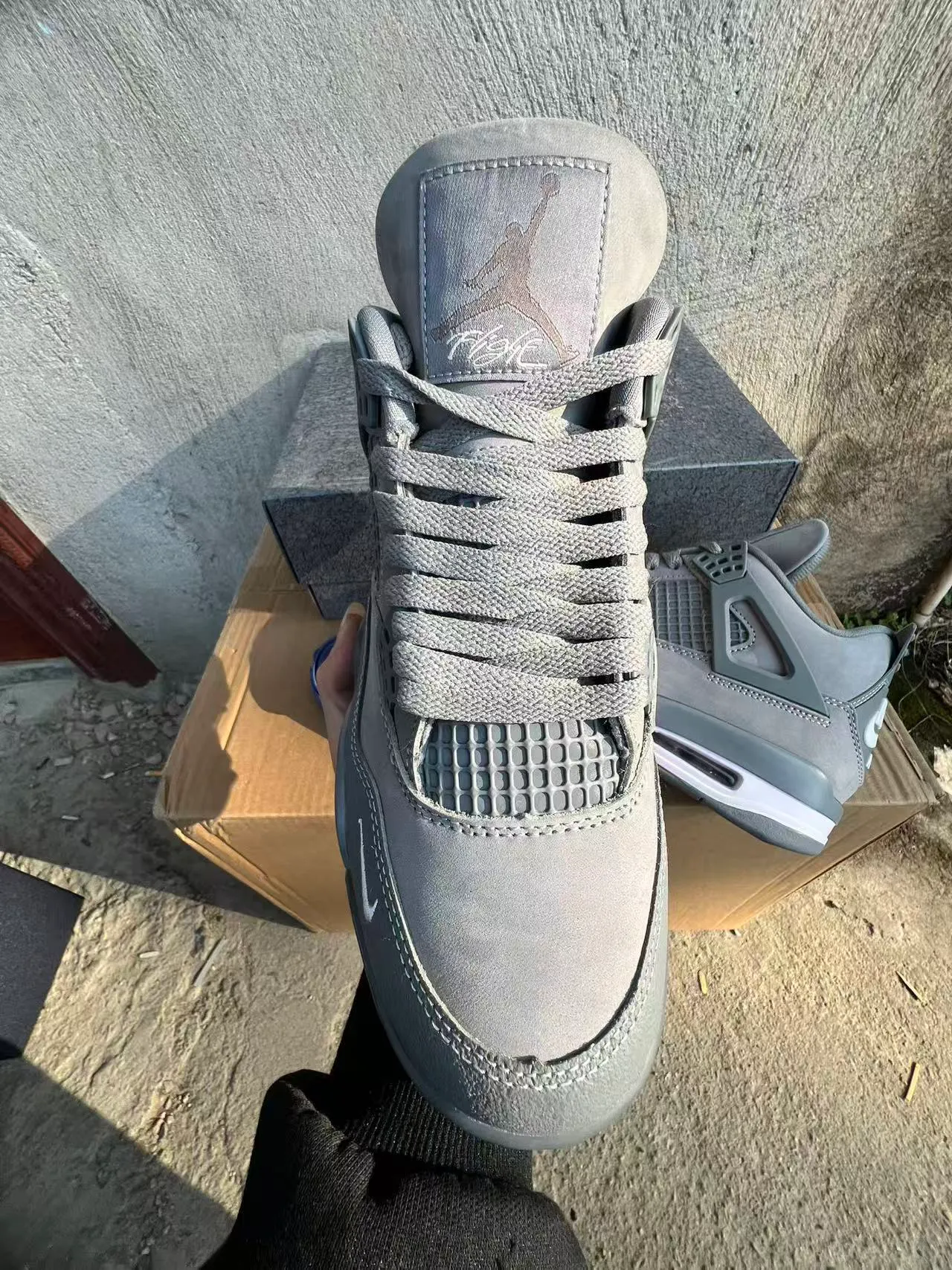 Nike Air Jordan 4 Monochromatic Gray Basketball Shoes 3