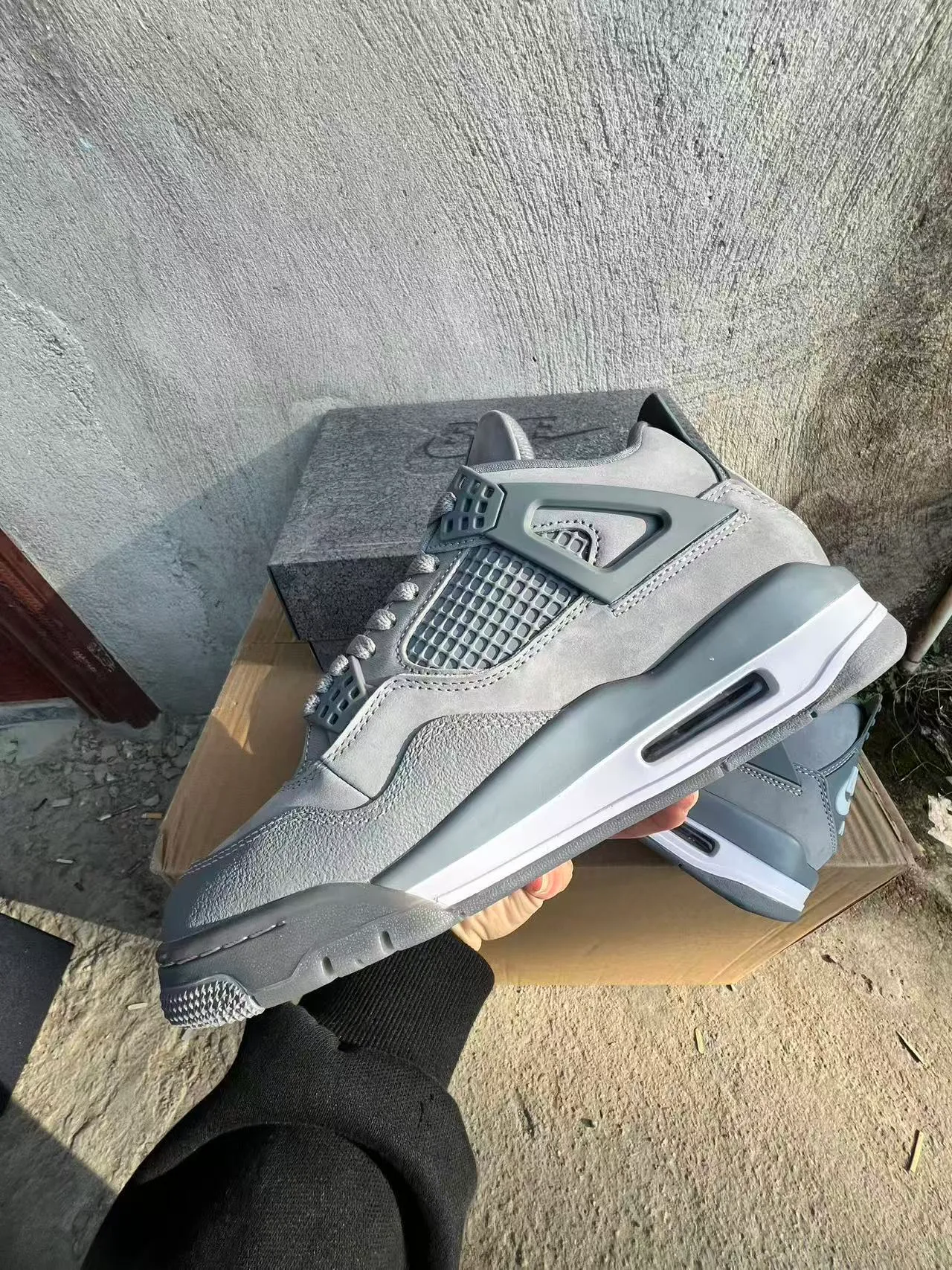 Nike Air Jordan 4 Monochromatic Gray Basketball Shoes 5