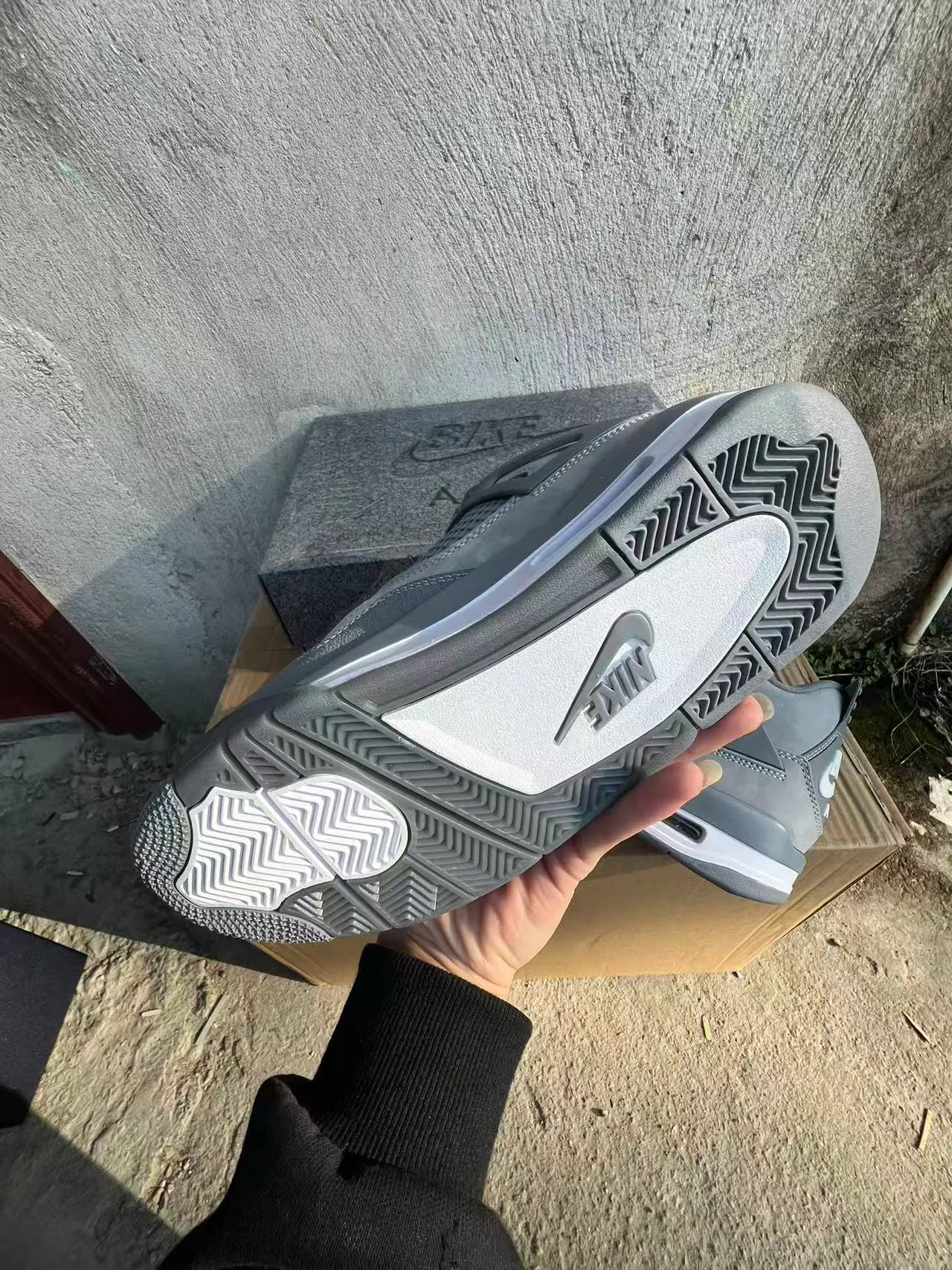 Nike Air Jordan 4 Monochromatic Gray Basketball Shoes 6