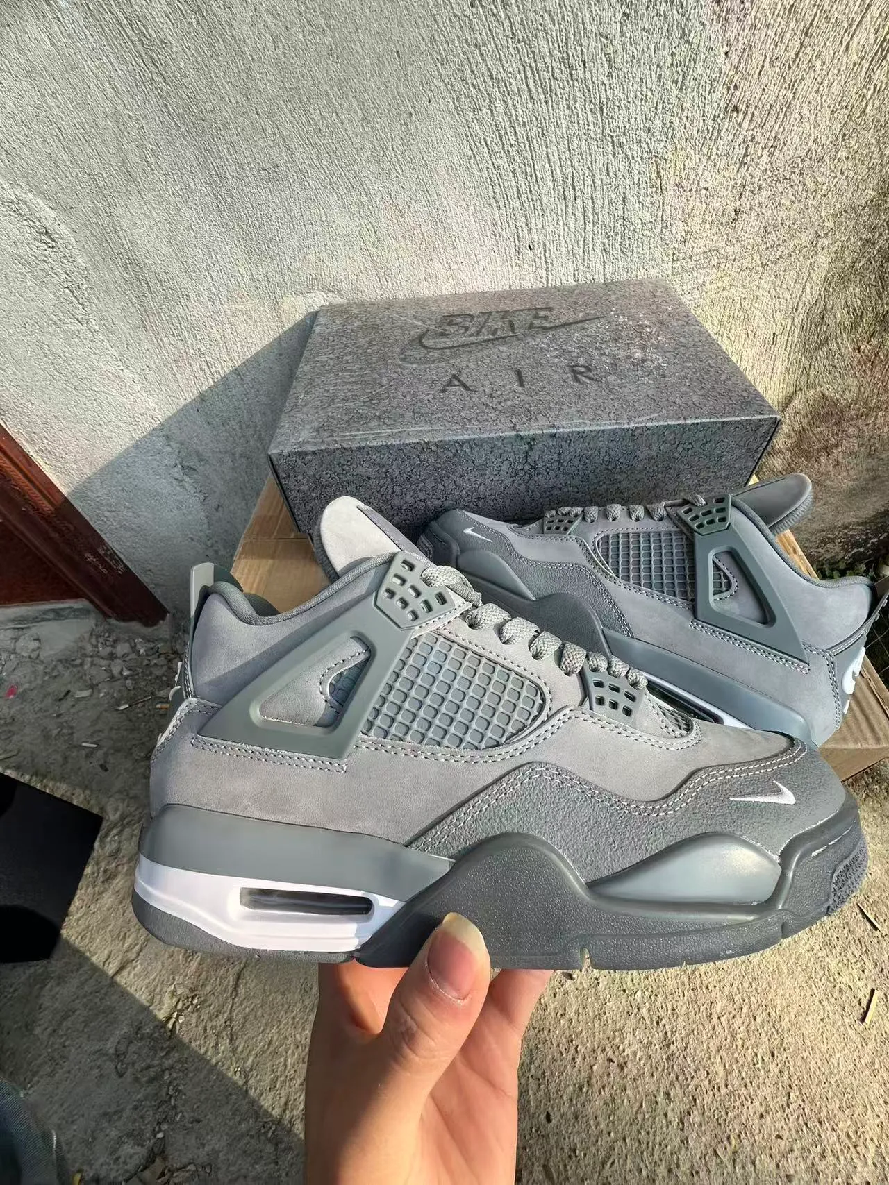 Nike Air Jordan 4 Monochromatic Gray Basketball Shoes 7
