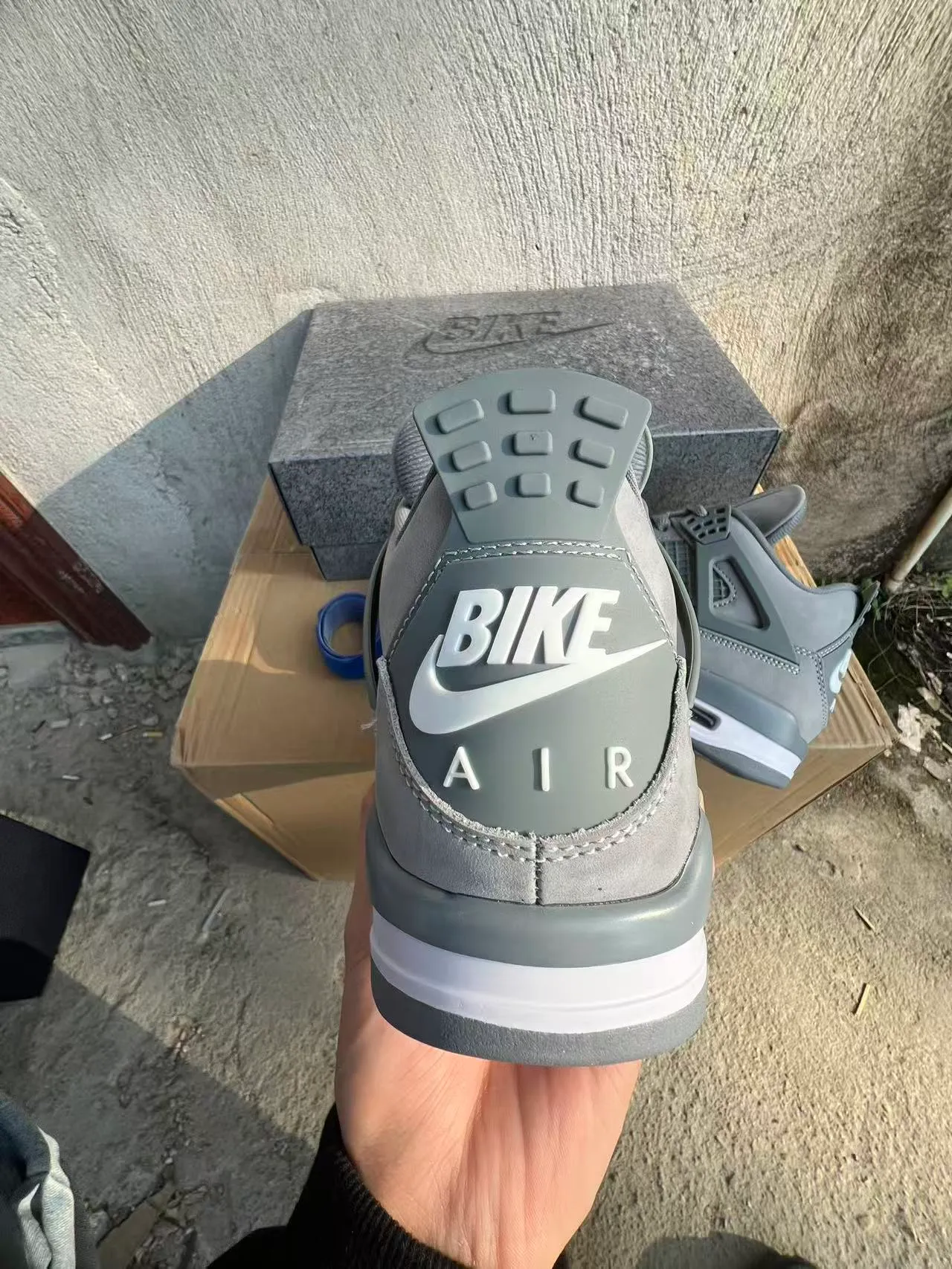 Nike Air Jordan 4 Monochromatic Gray Basketball Shoes 8